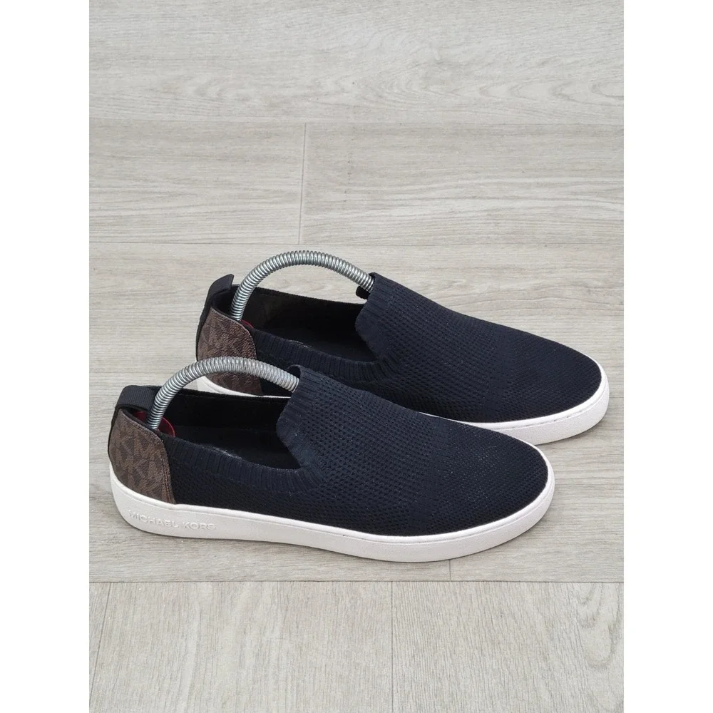 Michael Kors Juno Knit Slip On Met SF Stretch Knit  Women's Size 8.5 M Monogram